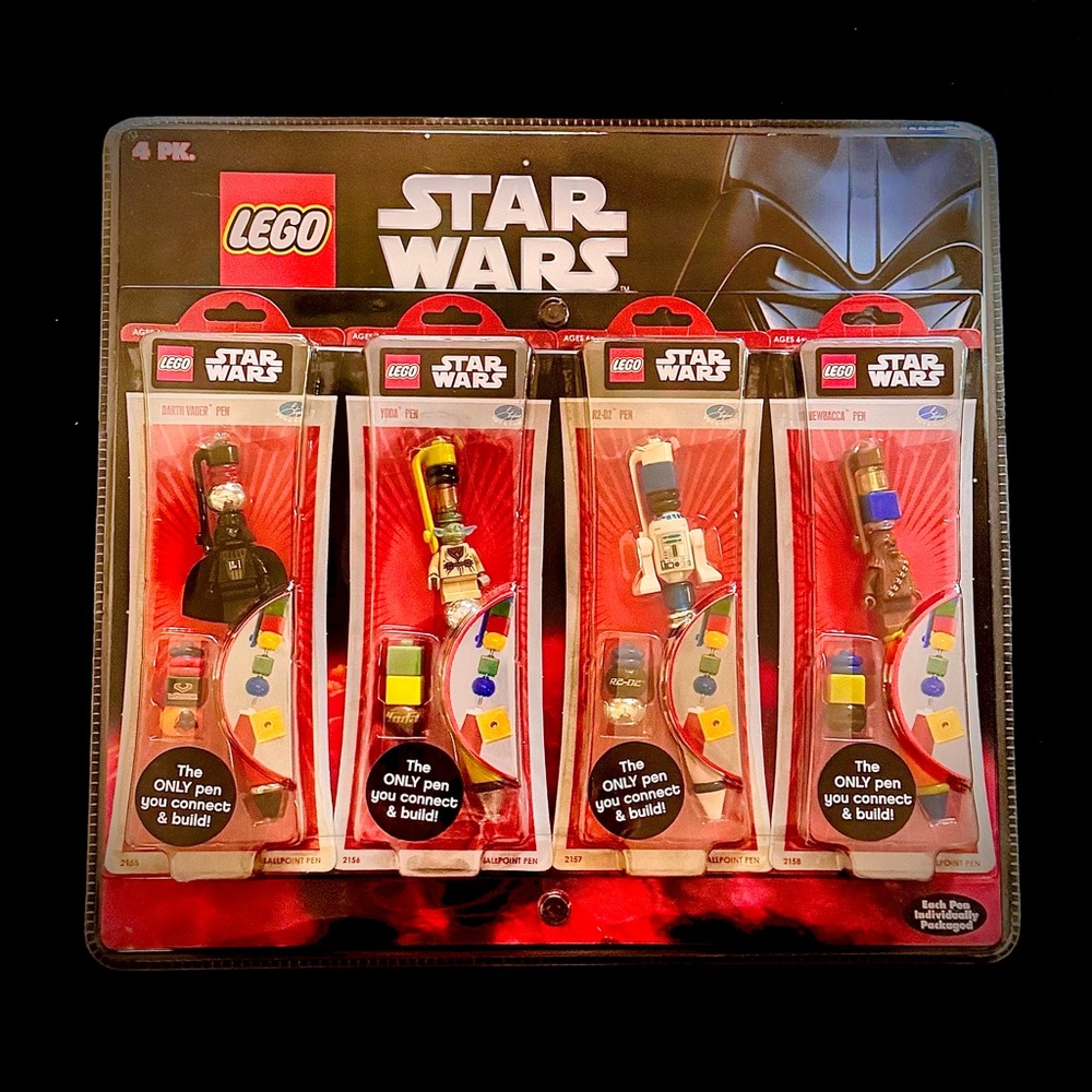 LEGO Star Wars Pens - 4 Pack (Darth Vader, Yoda, R2-D2, Chewbacca)